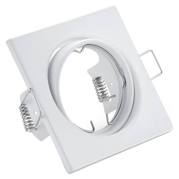 LED Spot Set - GU10 Fitting - Inbouw Vierkant - Mat Wit - Kantelbaar 80mm - Philips - CorePro 840 36D - 4W - Natuurlijk