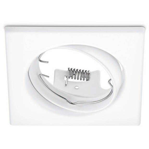 LED Spot Set - GU10 Fitting - Inbouw Vierkant - Mat Wit - Kantelbaar 80mm - Philips - CorePro 840 36D - 4W - Natuurlijk