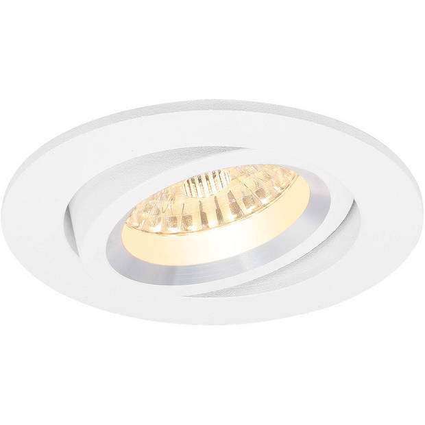 LED Spot Set - Pragmi Aerony Pro - GU10 Fitting - Inbouw Rond - Mat Wit - Kantelbaar - Ø82mm - Philips - CorePro 840 36D