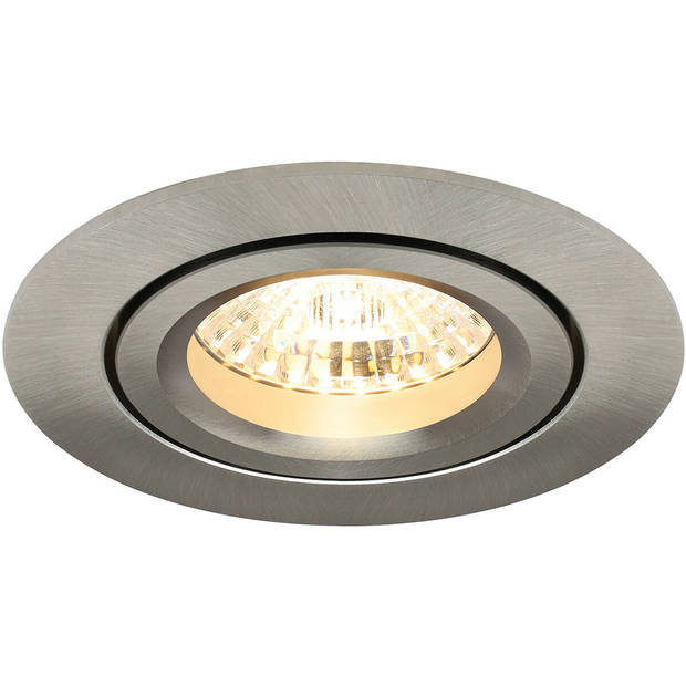 LED Spot Set - Pragmi Aerony Pro - GU10 Fitting - Inbouw Rond - Mat Nikkel - Kantelbaar - Ø82mm - Philips - CorePro 827