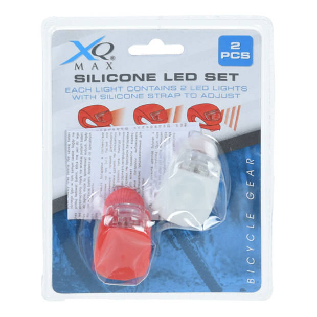 LED fietsverlichting/lampjes set - 4x stuks - siliconen - voor en achter licht - Fietsverlichting