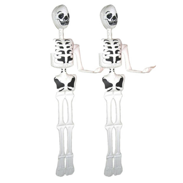 Opblaasbaar skelet/geraamte 2 stuks Halloween decoratie 180 cm - Opblaasfiguren