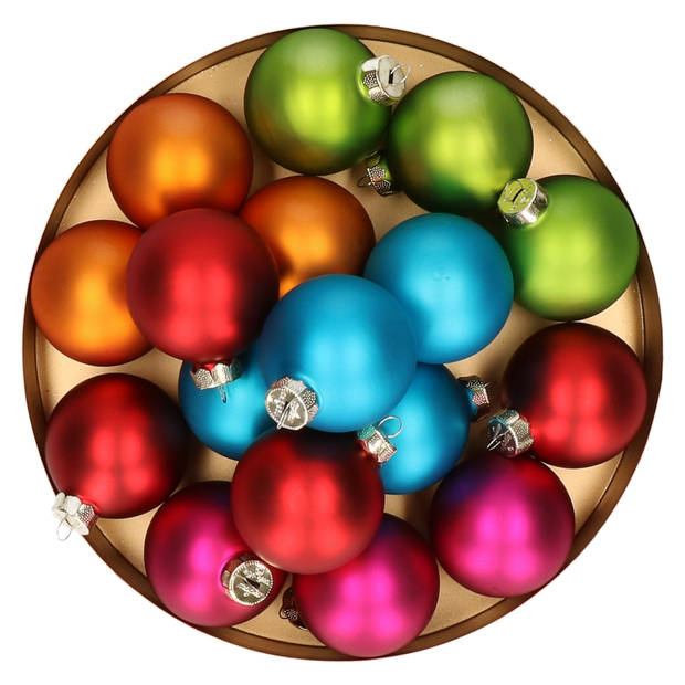 20x stuks kerstballen van glas gekleurd 6 cm - Kerstbal