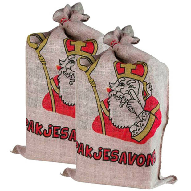 De zak van Sinterklaas - 2 stuks - Jute - 60 x 102 cm - Sint Nicolaas - Feestdecoratievoorwerp