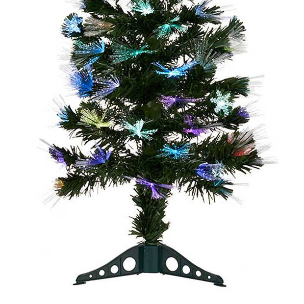 Krist+ kunst kerstboom - fiber optic - H90 cm - met LED verlichting - Kunstkerstboom