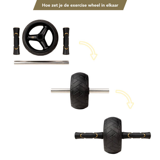 Tunturi Centuri AB roller- Buikspiertrainer - Trainingswiel De Luxe - Incl. gratis fitness app