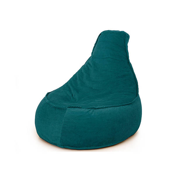 Corduroy zitzak stoel van Drop & Sit - Emerald green