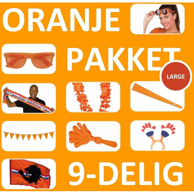 Oranje voetbal versiering Feestpakket Large Holland Oranje Voordeel Pakket