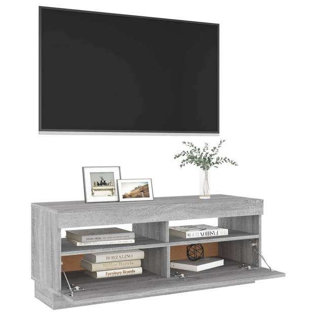 vidaXL Tv-meubel met LED-verlichting 100x35x40 cm grijs sonoma eiken