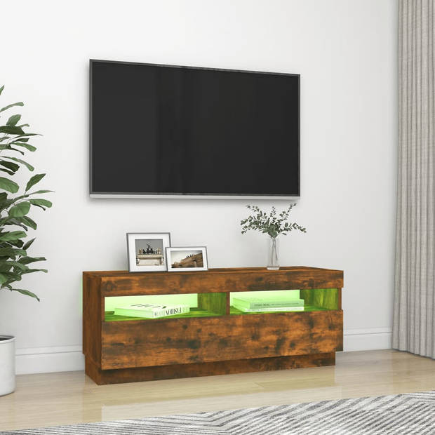 vidaXL Tv-meubel met LED-verlichting 100x35x40 cm gerookt eikenkleurig