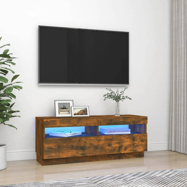 vidaXL Tv-meubel met LED-verlichting 100x35x40 cm gerookt eikenkleurig