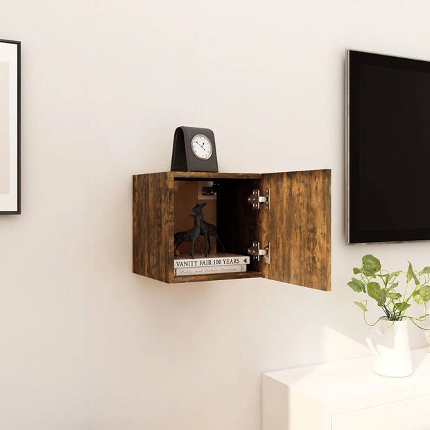 The Living Store Televisiewandmeubel - Classic - TV-meubel - Afmetingen- 30.5x30x30 cm - Materiaal- Bewerkt hout -
