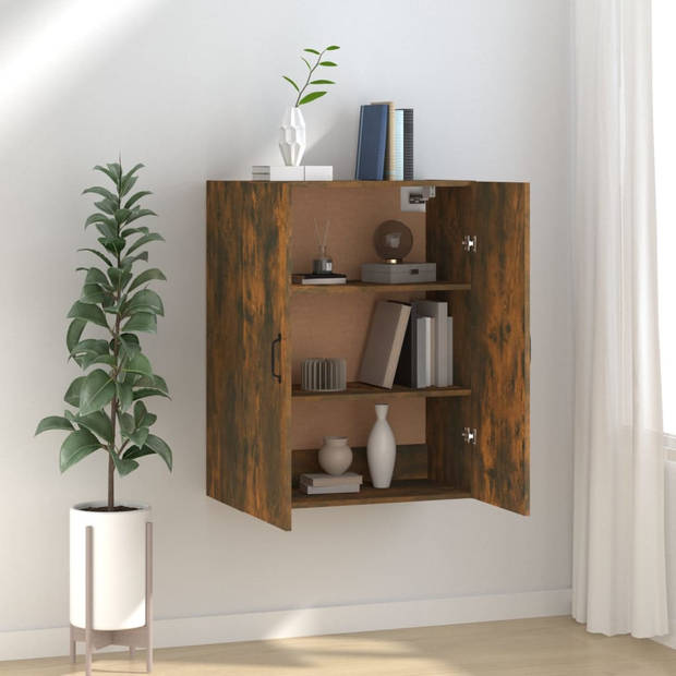 The Living Store Hangkast - Opbergkast - Gerookt eiken - 69.5 x 34 x 90 cm