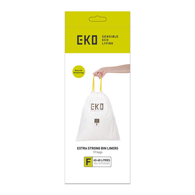 EKO - Afvalzakken 40-60 liter (F), EKO (24x12 stuks) - Plastic - wit