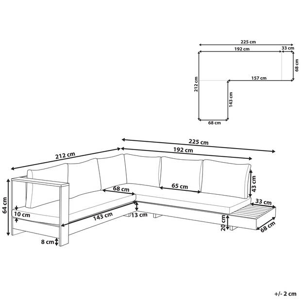 Beliani MARETTIMO - Loungeset-Lichte houtkleur-Acaciahout