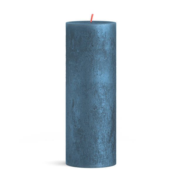 Bolsius Stompkaars Shimmer Blue - Ø68 mm - Hoogte 19 cm - Blauw - 85 Branduren