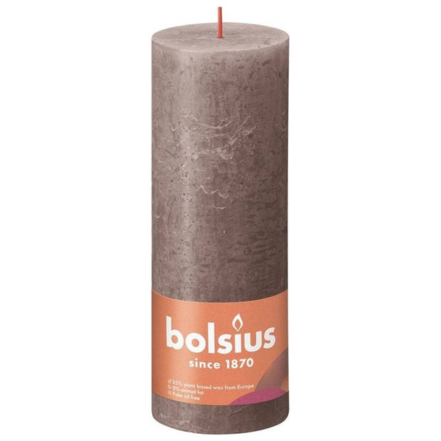 Bolsius Stompkaars Rustic Taupe Ø68 mm - Hoogte 19 cm - Taupe - 85 branduren