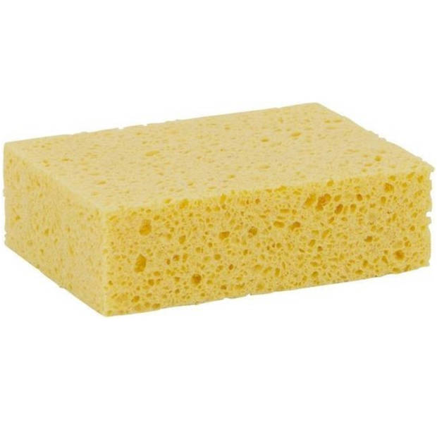 Viscose spons geel 14 x 11 x 3,5 cm - Biologisch afbreekbare sponzen - Schoonmaak / keukenartikelen
