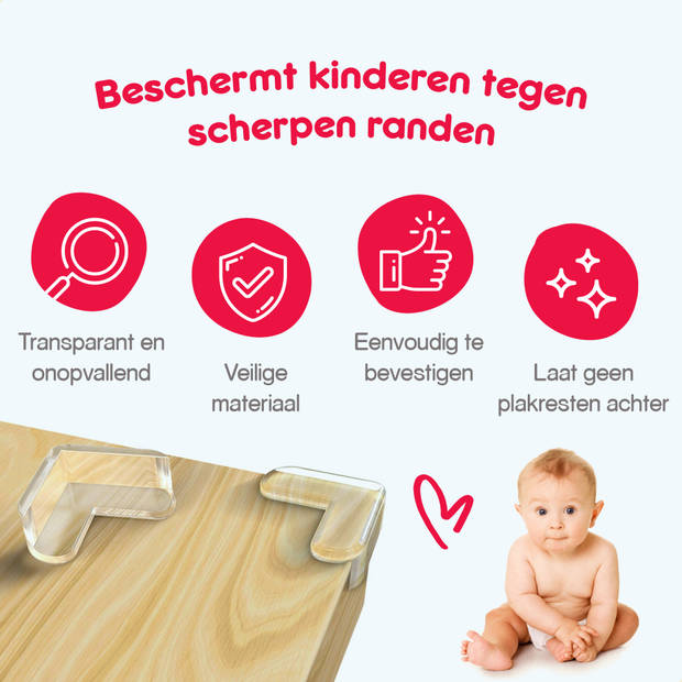Mibss 16 stuks- safety first hoekbeschermers transparant voor baby en kind - Tafelpunt