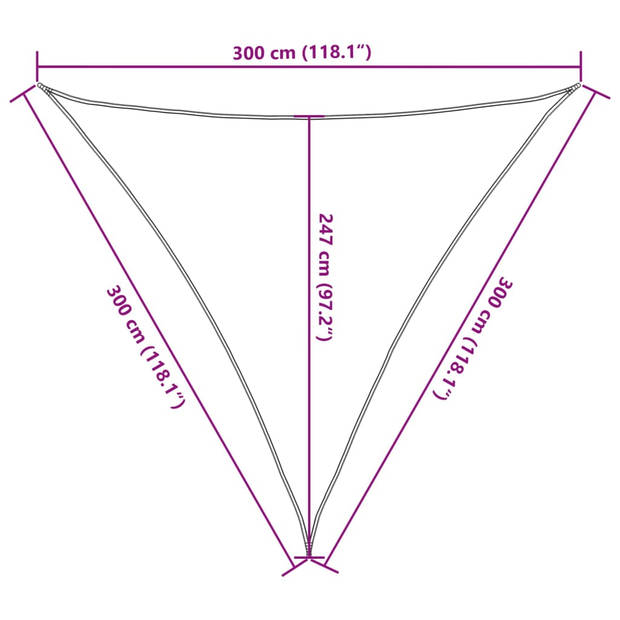 vidaXL Zonnezeil 160 g/m² 3x3x3 m HDPE antracietkleurig