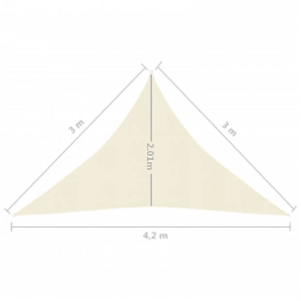 vidaXL Zonnezeil 160 g/m² 3x3x4,2 m HDPE crèmekleurig