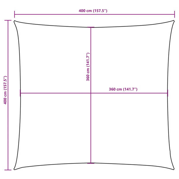 vidaXL Zonnescherm vierkant 4x4 m oxford stof terracottakleurig