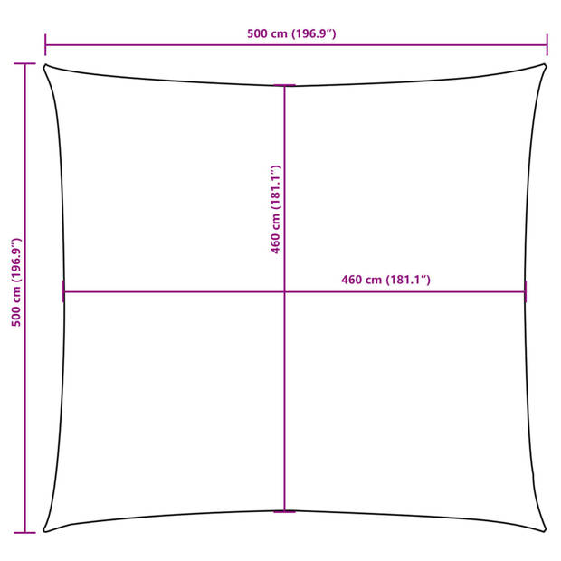 vidaXL Zonnescherm vierkant 5x5 m oxford stof terraccota