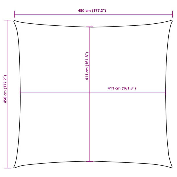 vidaXL Zonnescherm vierkant 4,5x4,5 m oxford stof taupe
