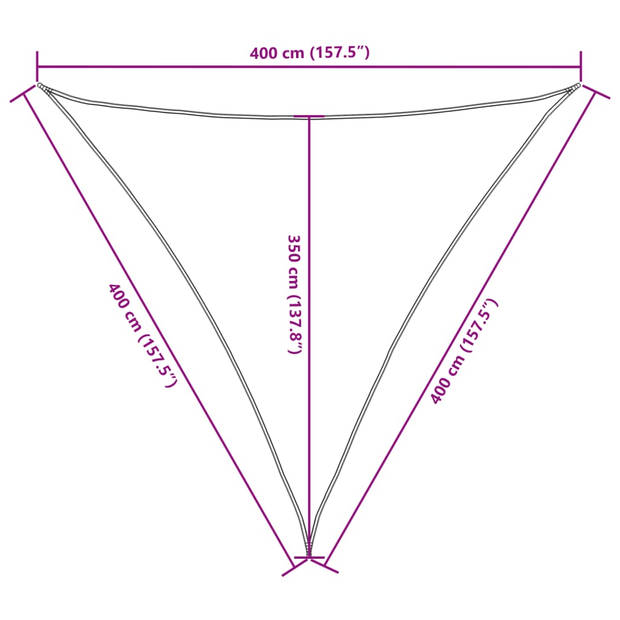 vidaXL Zonnescherm driehoekig 4x4x4 m oxford stof bruin