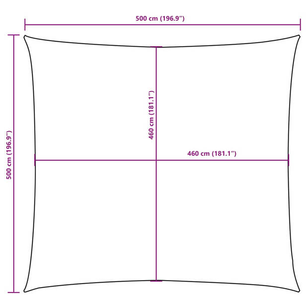 vidaXL Zonnescherm vierkant 5x5 m oxford stof wit