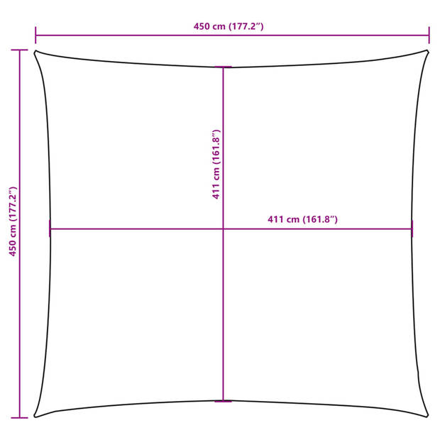 vidaXL Zonnescherm vierkant 4,5x4,5 m oxford stof bruin