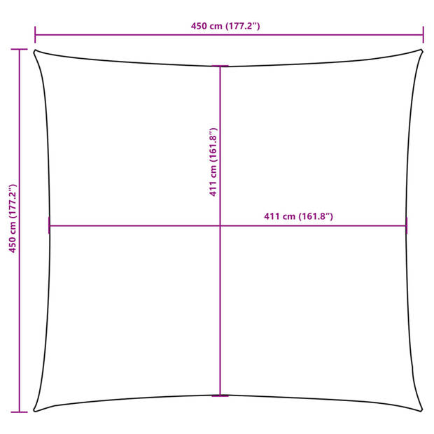 vidaXL Zonnescherm vierkant 4,5x4,5 m oxford stof crèmekleurig