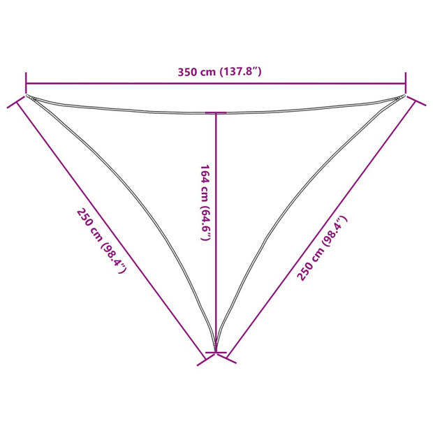 vidaXL Zonnescherm driehoekig 2,5x2,5x3,5 m oxford stof