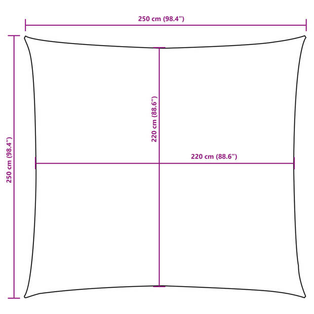 vidaXL Zonnescherm vierkant 2,5x2,5 m oxford stof wit