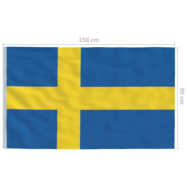 vidaXL Vlag Zweden 90x150 cm