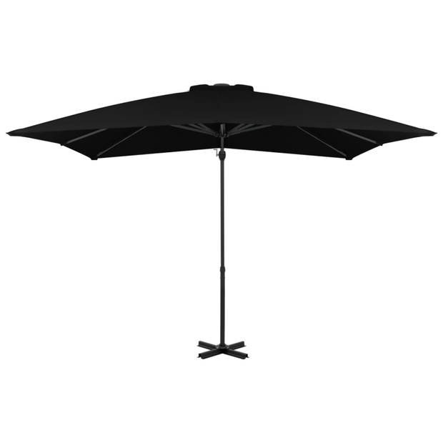 vidaXL Zweefparasol met aluminium paal 250x250 cm zwart