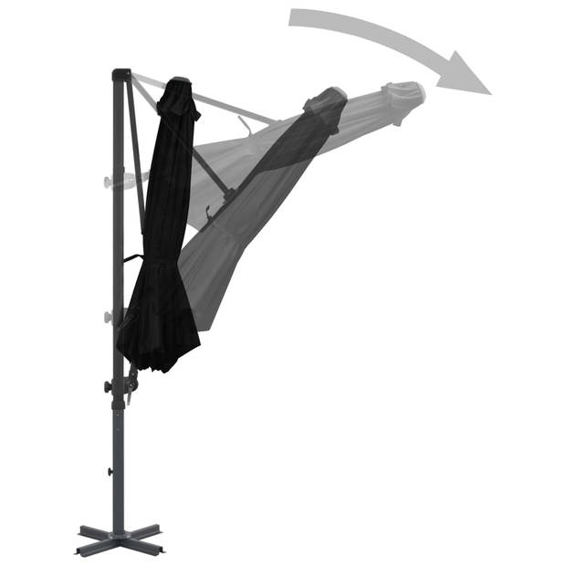 vidaXL Zweefparasol met aluminium paal 300 cm zwart