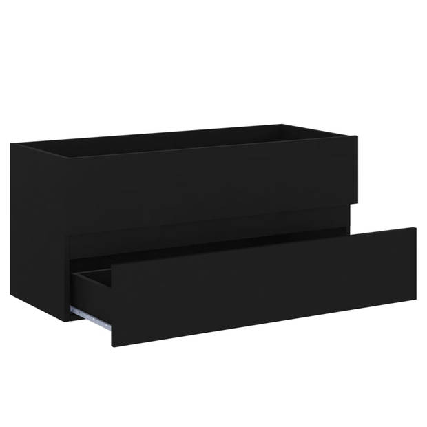 vidaXL Wastafelkast 100x38,5x45 cm bewerkt hout zwart