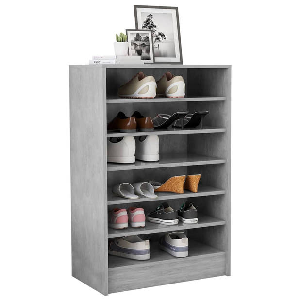 The Living Store Schoenenkast - Betongrijs - 60 x 35 x 92 cm - Hoogwaardig materiaal