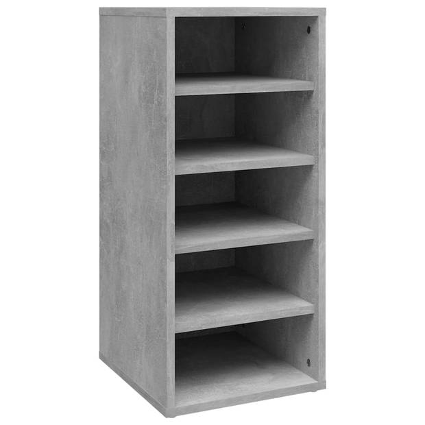 vidaXL Schoenenkasten 2 st 31,5x35x70 cm bewerkt hout betongrijs