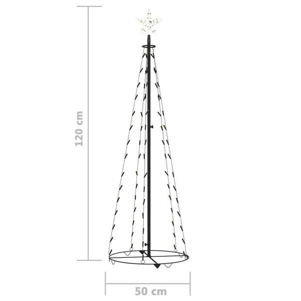 vidaXL Kegelkerstboom 70 warmwitte LED's 50x120 cm