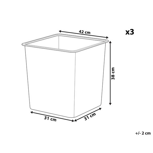 Beliani BALZO - plantenbak voor buiten-Zwart-Synthetisch materiaal