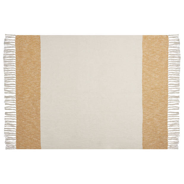 Beliani SALME - Plaid-Beige-Katoen, Acryl