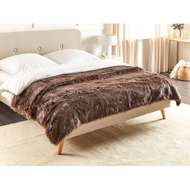 Beliani DELICE - Sprei-Bruin-Acryl