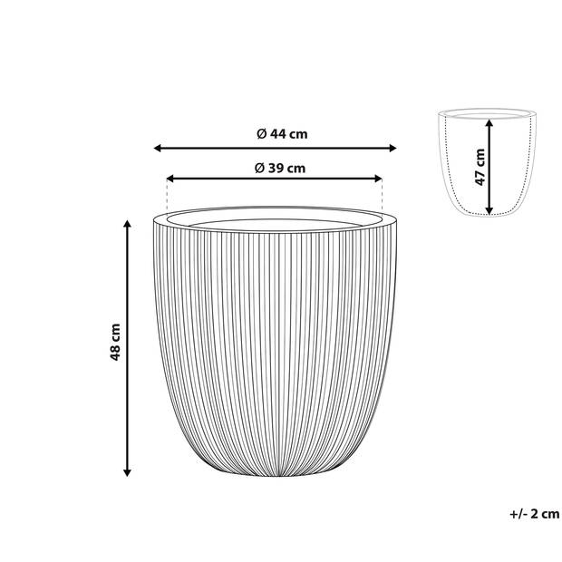 Beliani CHIOS - plantenbak voor buiten-Grijs-Polyresin