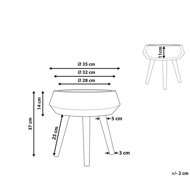 Beliani MOUSSATA - plantenbak voor buiten-Grijs-Magnesiumoxide