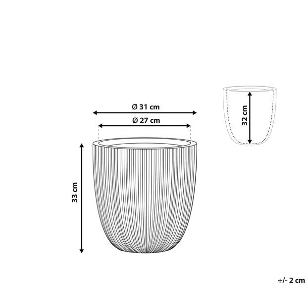 Beliani CHIOS - plantenbak voor buiten-Grijs-Polyresin