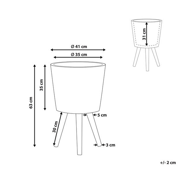 Beliani ARTA - plantenbak voor buiten-Beige-Magnesiumoxide