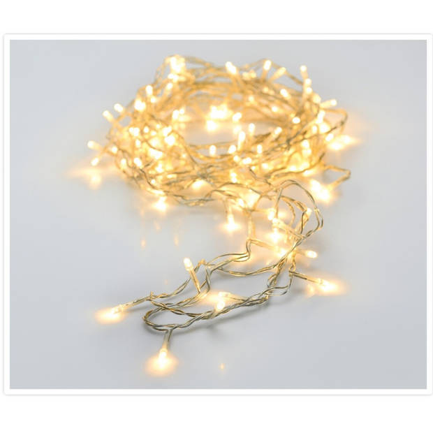 Kerstverlichting transparant snoer met 40 lampjes warm wit 300 cm - Kerstverlichting kerstboom