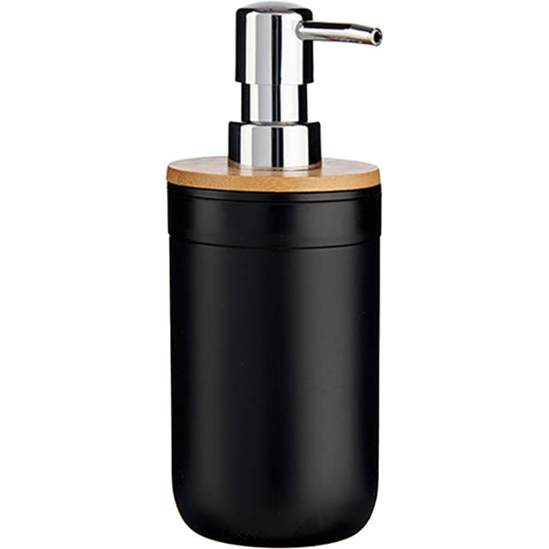 Berilo badkamer accesoires set Malaga - toiletborstel/pedaalemmer/zeeppomje - zwart - Badkameraccessoireset